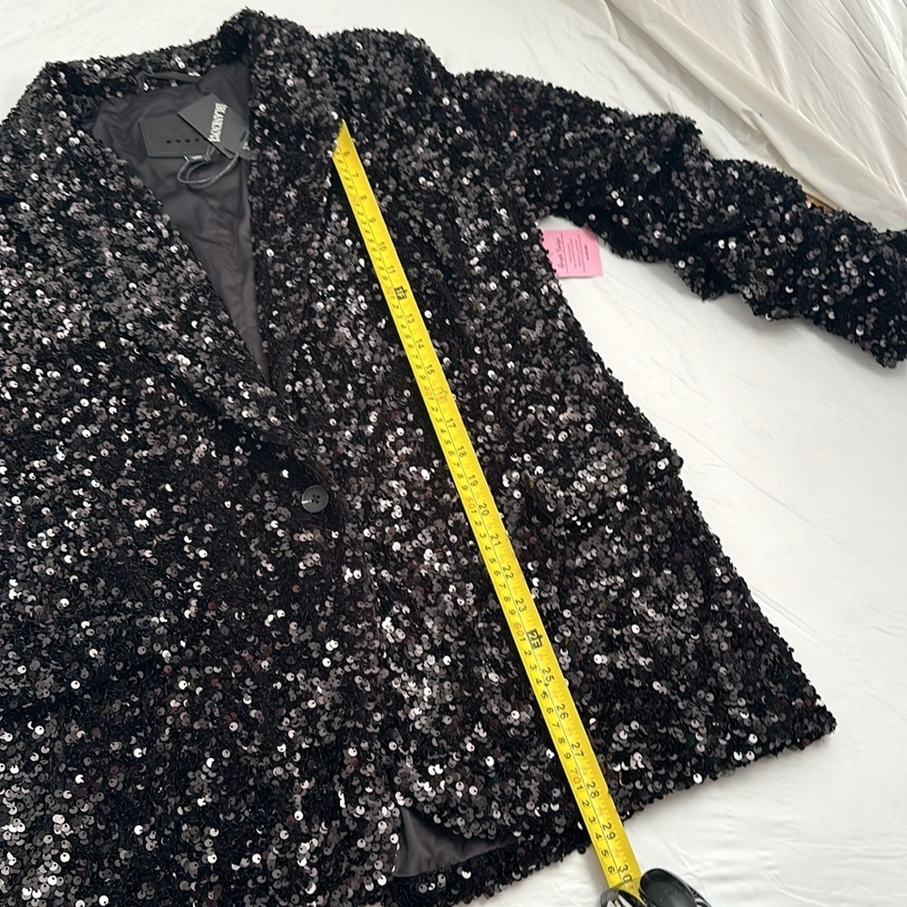 Blank NYC Break the Bank black velvet sequin blazer - Picture 6 of 13